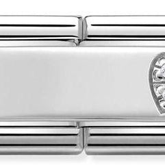 330731/09 Classic Double S/Steel,CZ, silver 925 Heart with CZ