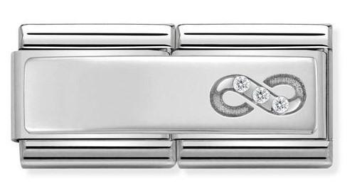 330731/14 DOUBLE Classic S/steel. CZ, silver Infinity
