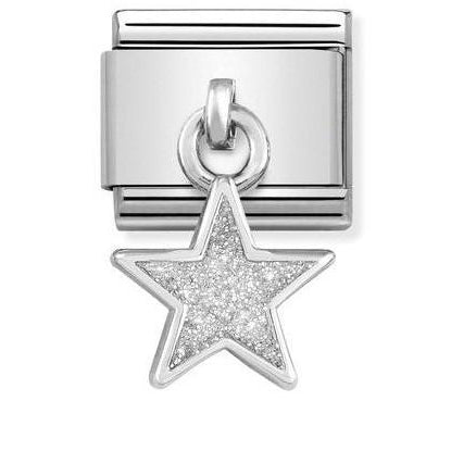 331805/02Classic CHARMS steel,925 silver & enamel Glitter Star
