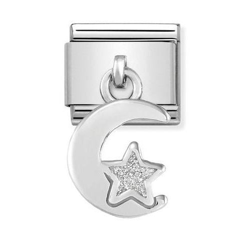 331805/05 Classic CHARMS steel, 925 silver & enamel Moon and star