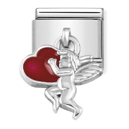 331805/08 Classic CHARMS steel, 925 silver & enamel Angel with heart
