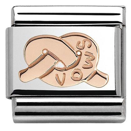 430101/24 Classic PLATES S/Steel, Bonded Rose Gold knot of Vows