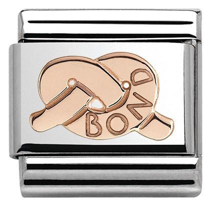 430104/28 Classic PLATES S/Steel Bonded Rose Gold knot of BOND