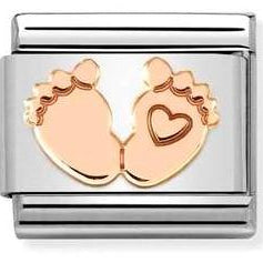 430104/32 Classic S/steel,Bonded Rose Gold Feet with heart