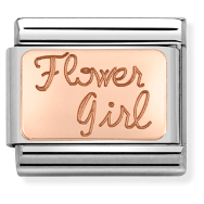 430108/05 Classic Bonded Rose Gold Engraved Plate Flower Girl