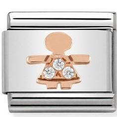 430305/07 Classic Bonded Rose Gold & CZ Little Girl