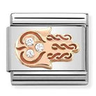 430305/33 Classic S/Steel, 9K rose gold & CZ,Hand of Fatima