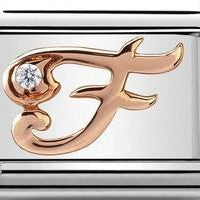 430310/06 Classic 9ct Rose Gold Letter F