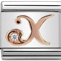 430310/24 Classic 9ct Rose Gold Letter X
