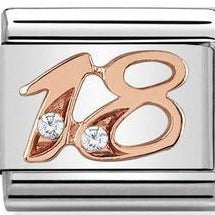 430315/18 Classic 9ct Rose Gold Number 18