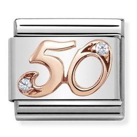 430315/50 Classic NUMBER 50 steel? zircon & 9ct Rose gold