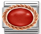 430507/11 Classic RICH SETTING STONE,S/steel,9K Rosegold RED CORAL