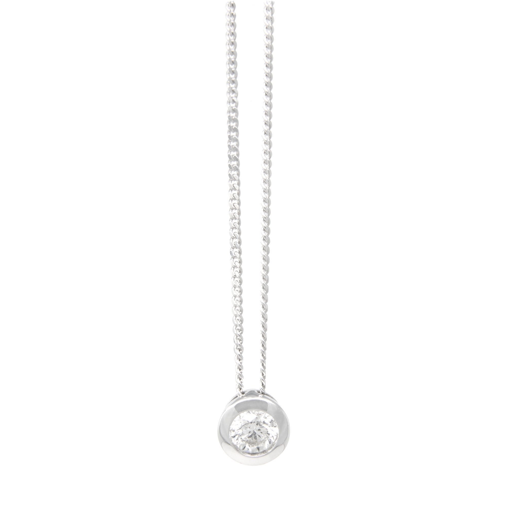 9ct Gold Diamond Pendant Necklace Bezel set