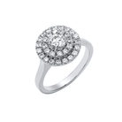 9ct White Gold Round Double Halo
