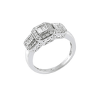 9ct White Gold Triple Square