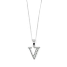 Block Initial - Sterling Silver with CZ Stones