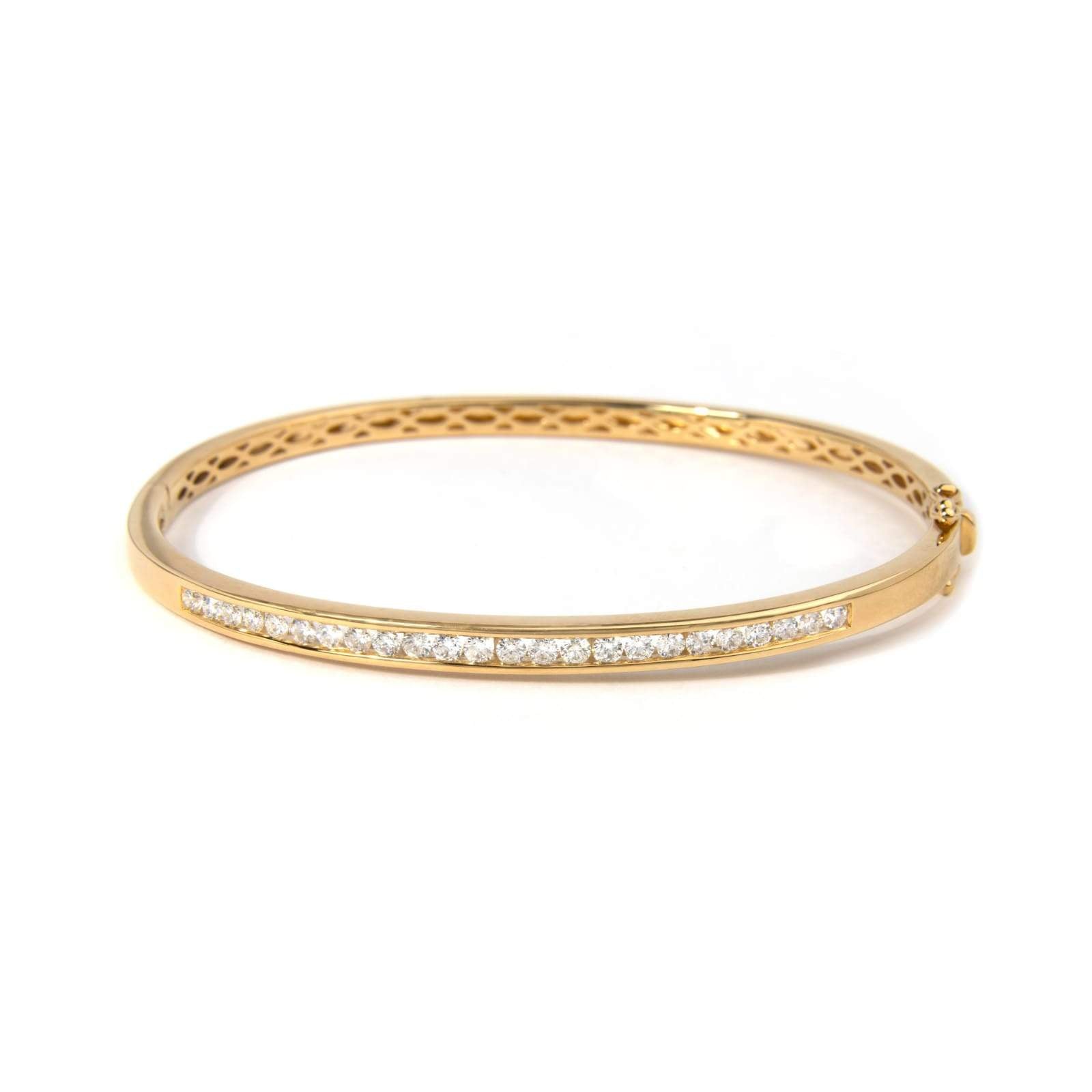 Channel Set Diamond Bangle - 9ct Gold