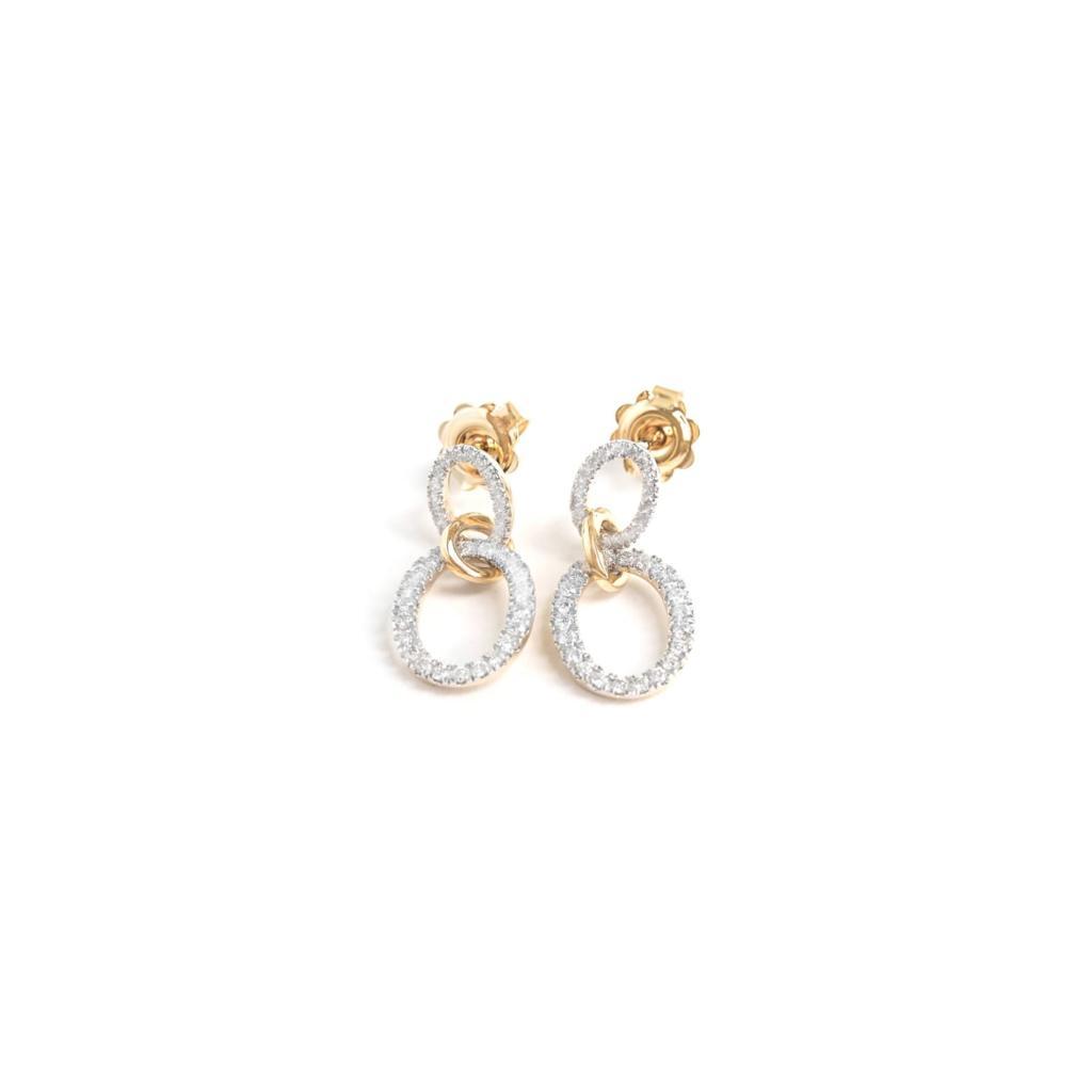 Double Diamond Drop Earrings - 0.50ct