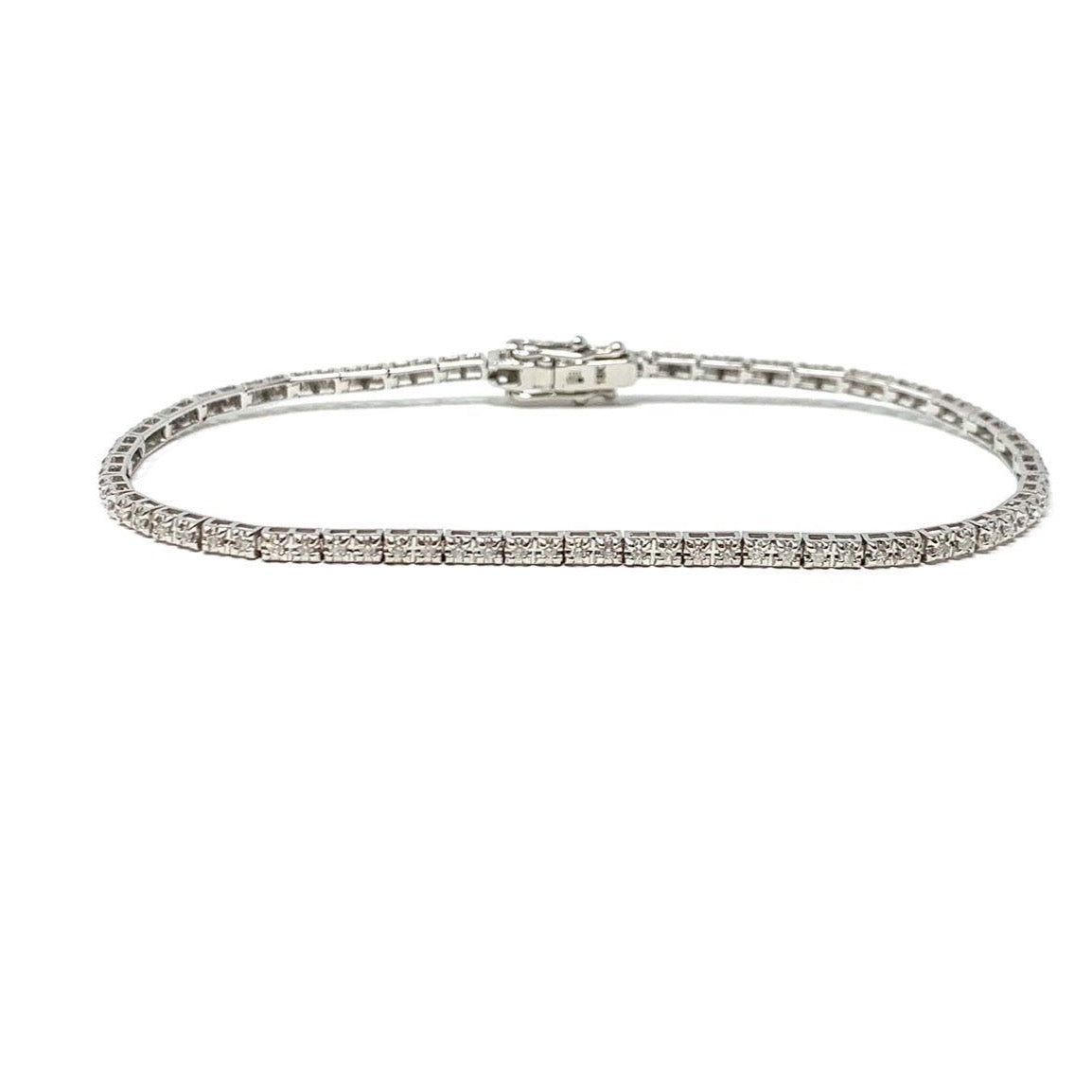 Tennis Bracelet - 18ct White Gold - .75ct Real Diamonds