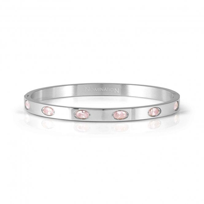 Pretty Bangles CZ Oval Bangle Silver