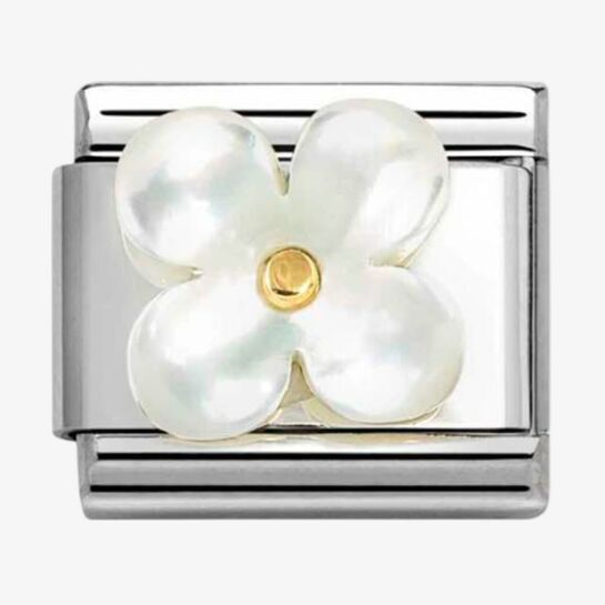 Classic Silver Mother Pearl Flower Link