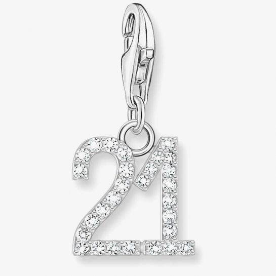 Number 21 CZ Charm