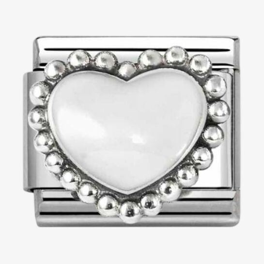 Classic Silver Dotted Heart Link