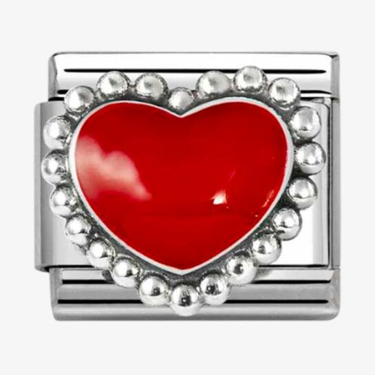 Classic Silver Dotted Heart Link