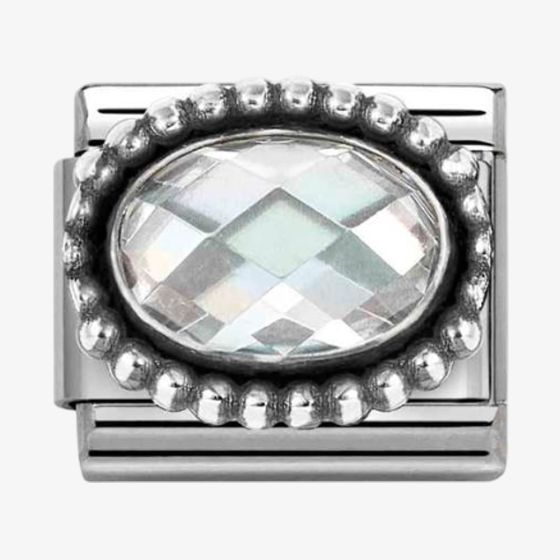 Classic CZ Beaded Oval Link