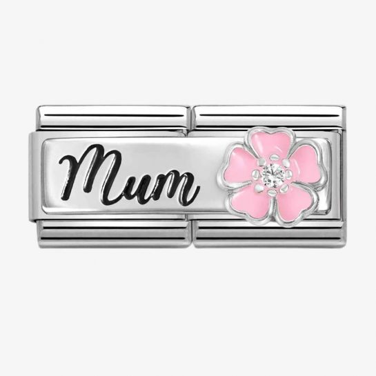 Classic Mum CZ Flower Double Link