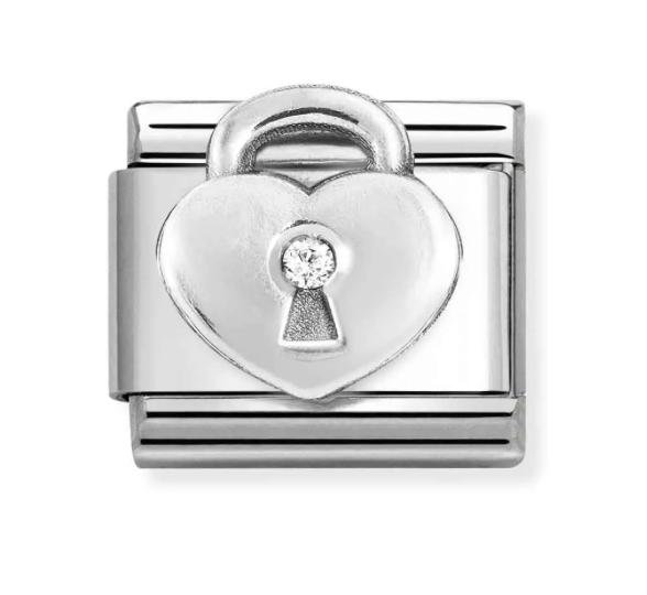 Classic Heart Padlock CZ