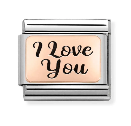 Classic Rose Gold Plate I Love You Link