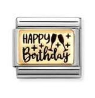 Classic Yellow Gold Happy Birthday Link