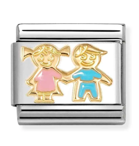 Classic Pink Blue Sister & Brother Link