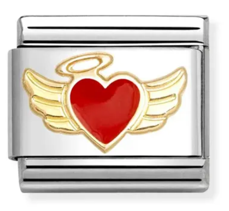Classic Gold Angel Heart Charm