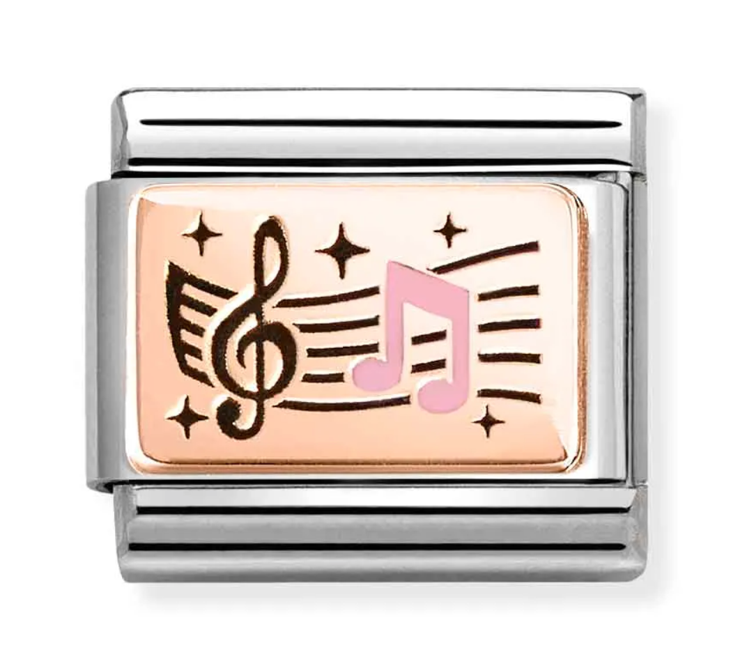 Classic Rose Gold Musical Notes Link