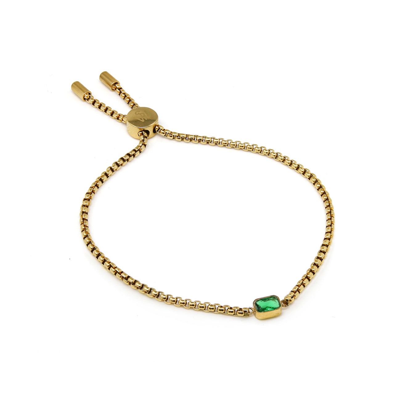 Emerald Bracelet - Green Jewelry online - Gemstone Jewellery - May Birthstone - Sterling Silver Chain - Luxe