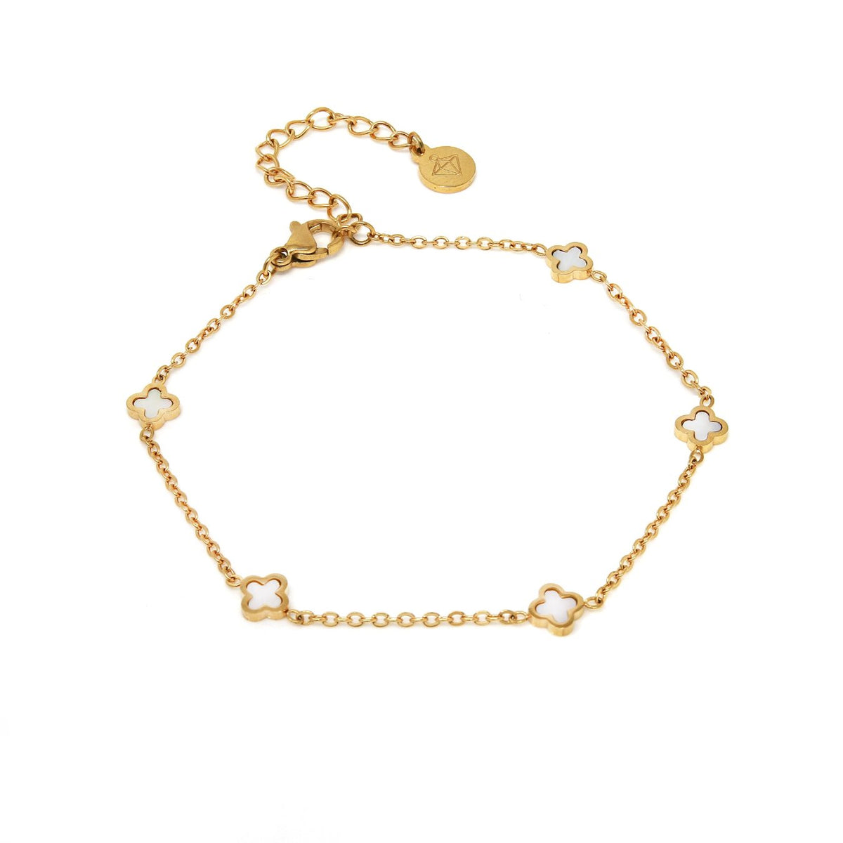YG FLOWER AND HEART DAINTY NECKLACE main image 0