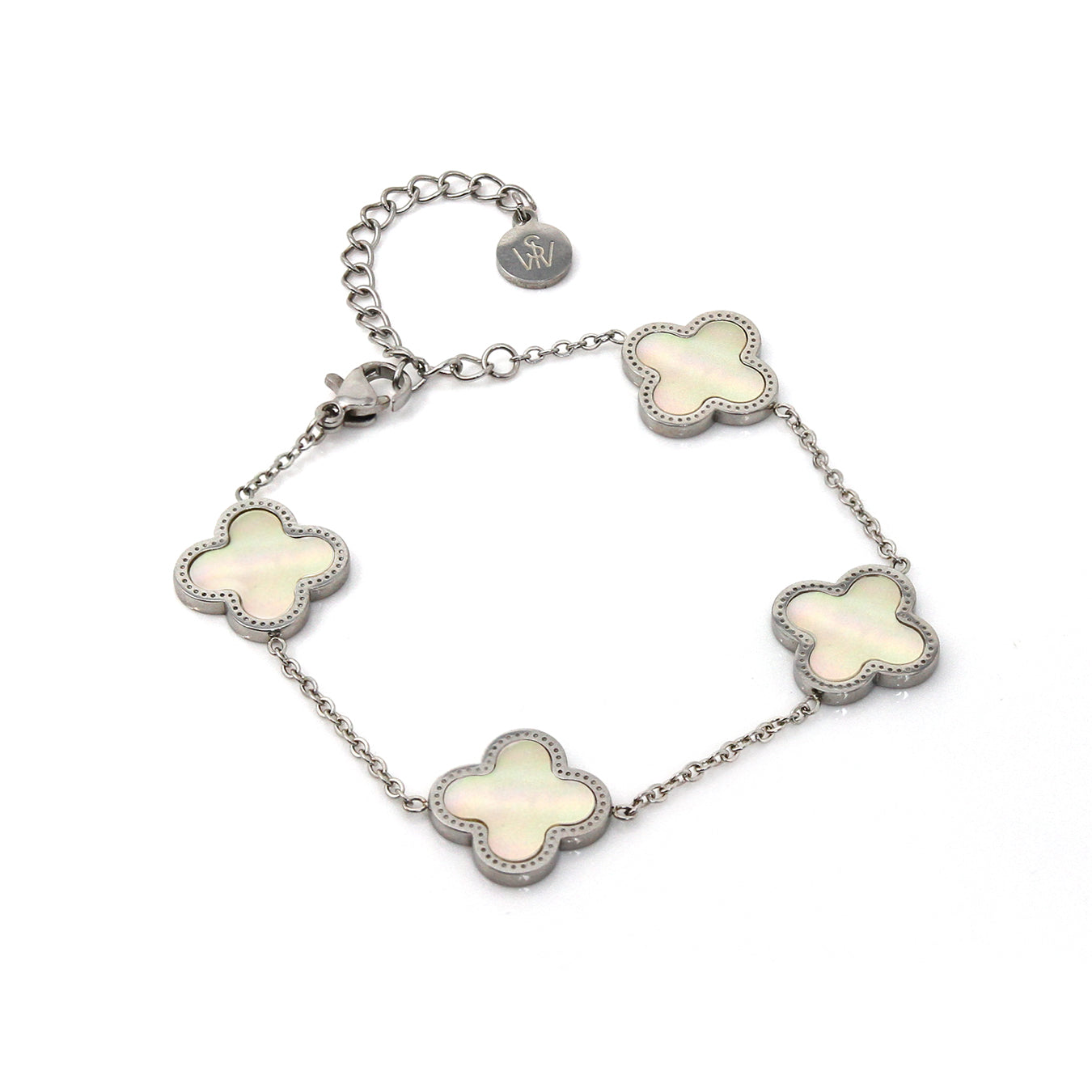 ★rosemont★ Silver clover ball bracelet RA24B22J Clover Bracelet, Silver Ball Bracelet, Lucky Bracelet