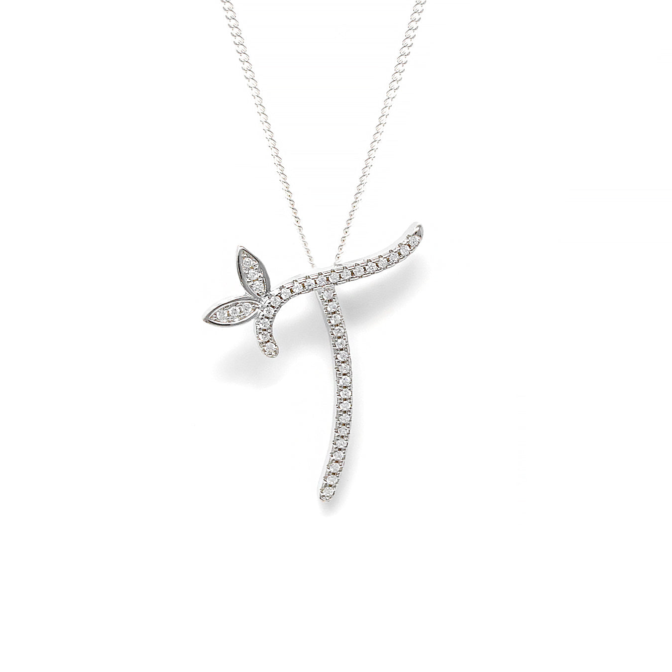 1 Inch Winged Full CZ Stones Initial Necklace | Say It With
