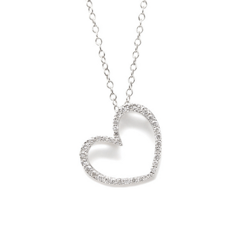 0.20ct Diamond Heart Necklace - 9ct Gold