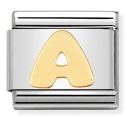 030101/01 Classic LETTER,S/Steel,Bonded Yellow Gold Letter A