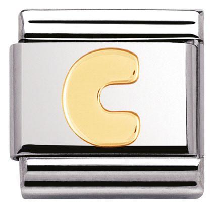 030101/03 Classic LETTER,S/Steel,Bonded Yellow Gold Letter C