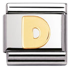 030101/04 Classic LETTER,S/Steel,Bonded Yellow Gold Letter D - SayItWithDiamonds.com
