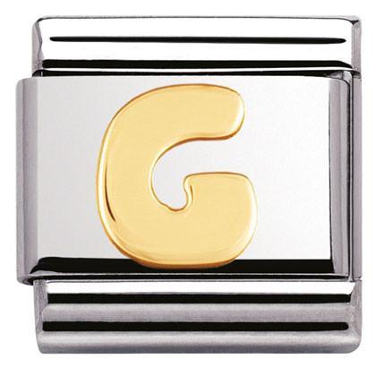 030101/07 Classic LETTER,S/Steel,Bonded Yellow Gold Letter G - SayItWithDiamonds.com