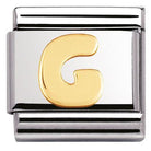 030101/07 Classic LETTER,S/Steel,Bonded Yellow Gold Letter G - SayItWithDiamonds.com