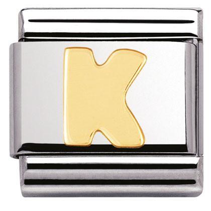 030101/11 Classic LETTER,S/Steel,Bonded Yellow Gold Letter K - SayItWithDiamonds.com