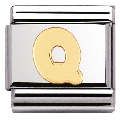 030101/17 Classic LETTER.S/steel,Bonded Yellow Gold Letter Q - SayItWithDiamonds.com