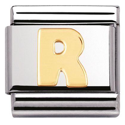 030101/18 Classic LETTER.S/steel,Bonded Yellow Gold Letter R