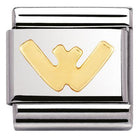 030101/23 Classic LETTER.S/steel,Bonded Yellow Gold Letter W - SayItWithDiamonds.com